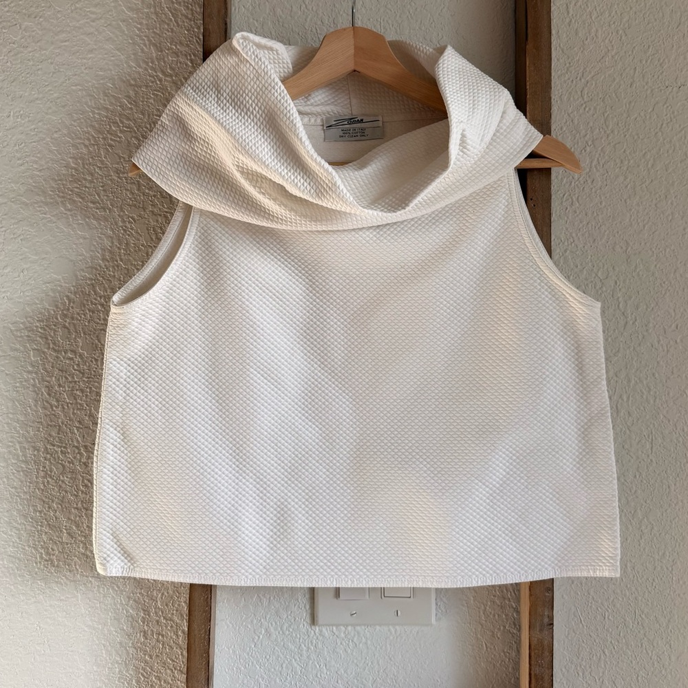 Zoran Cowl Neck White Opal Top O/S